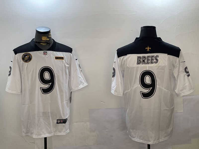 Men New Orleans Saints #9 Brees White City Edition 2024 Nike Limited NFL Jersey style 3